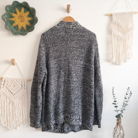 Old Navy Blue and White Wool Blend Longline Cardigan Sweater Size XL - Picture 2 of 6